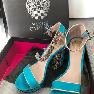 Vince Camuto Blue Suede 4" Heels